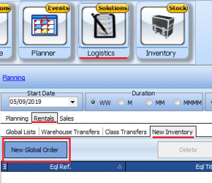 HireTrack NX - Create Global Order